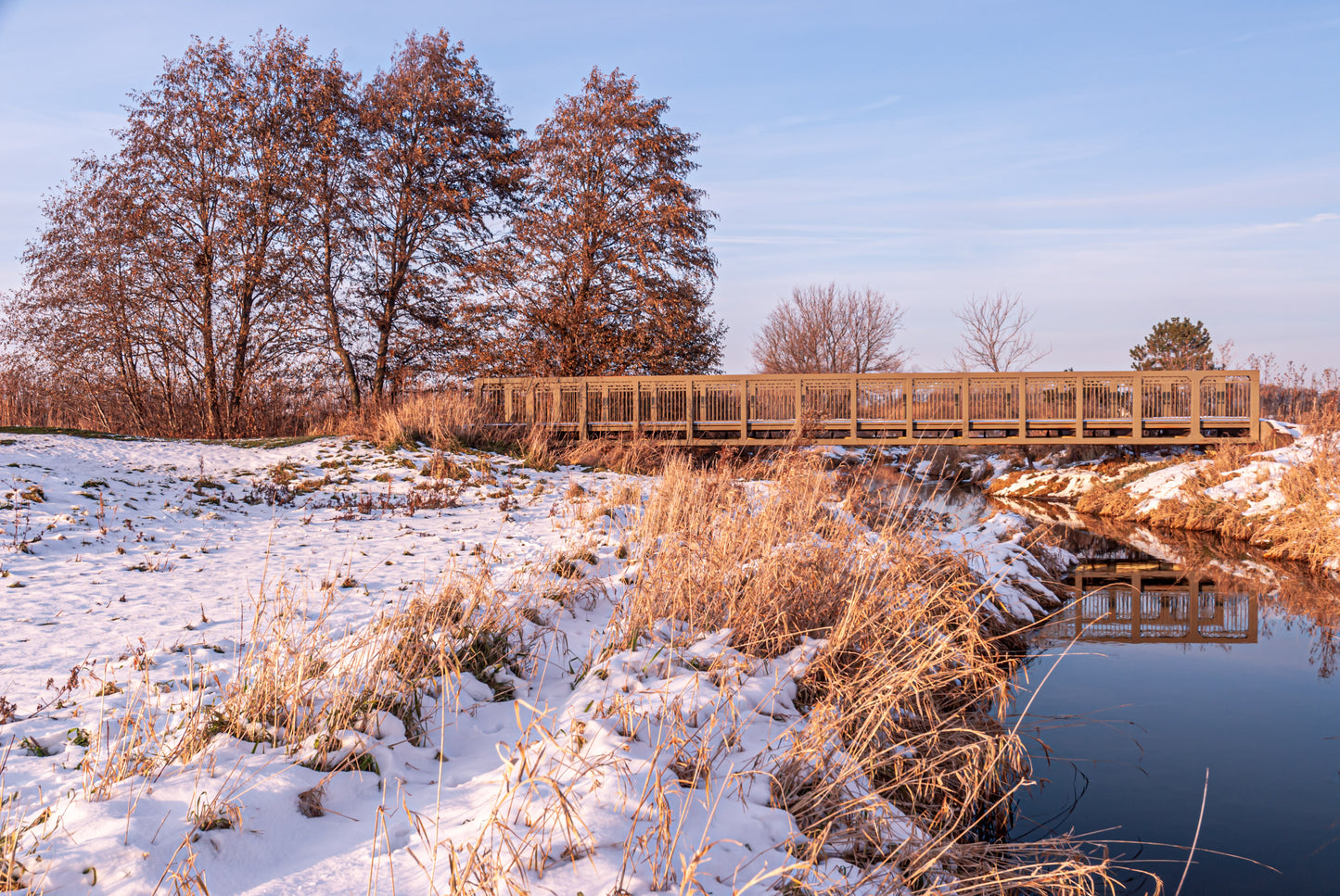HOLIDAY GREETING CARDS 614-20 SOUTH FORK KISHWAUKEE RIVER, BRIDGE, SNOW