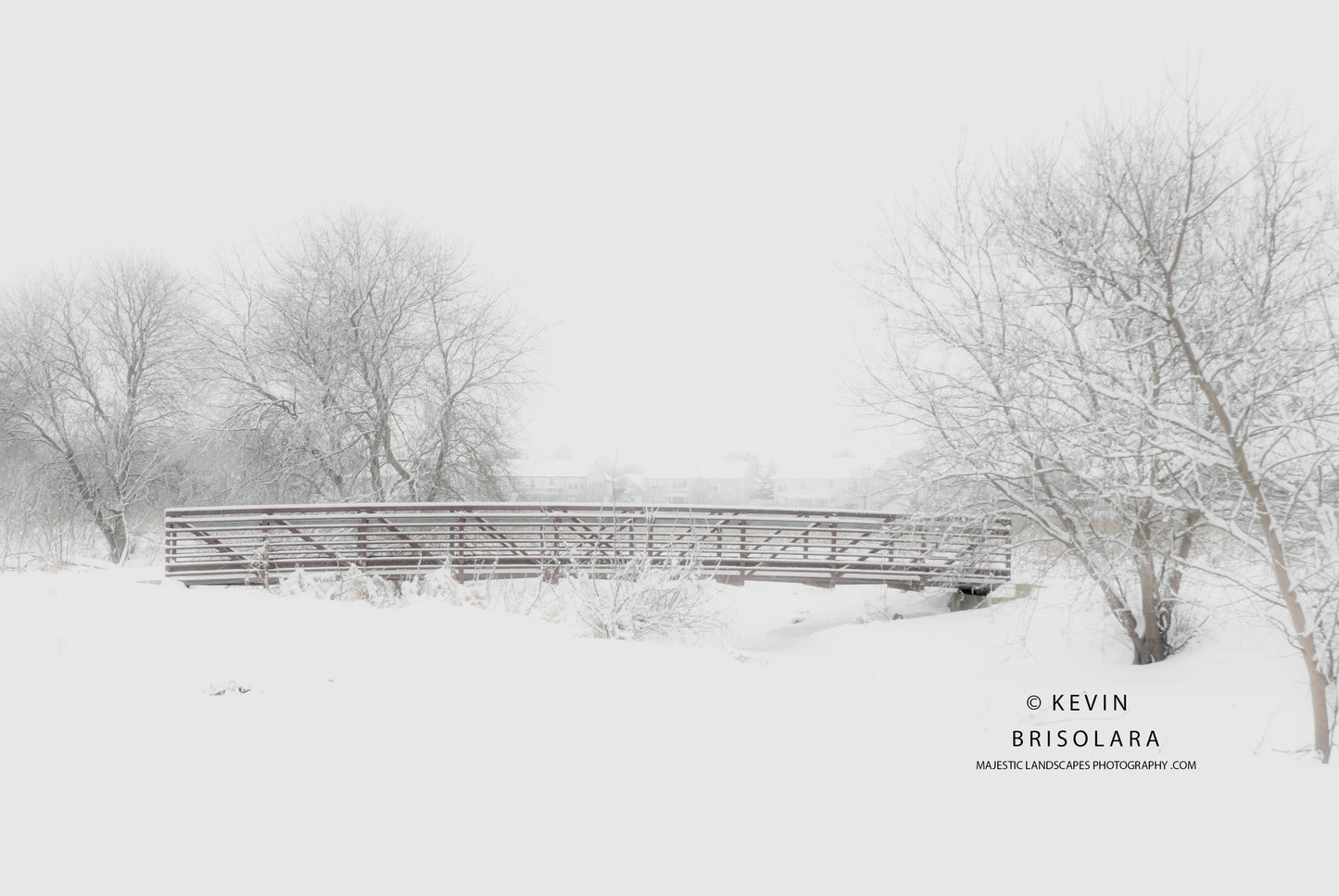HOLIDAY GREETING CARDS 527-10 BRIDGE, SNOW, BOX ELDER TREES, SOUTH FORK KISHWAUKEE RIVER