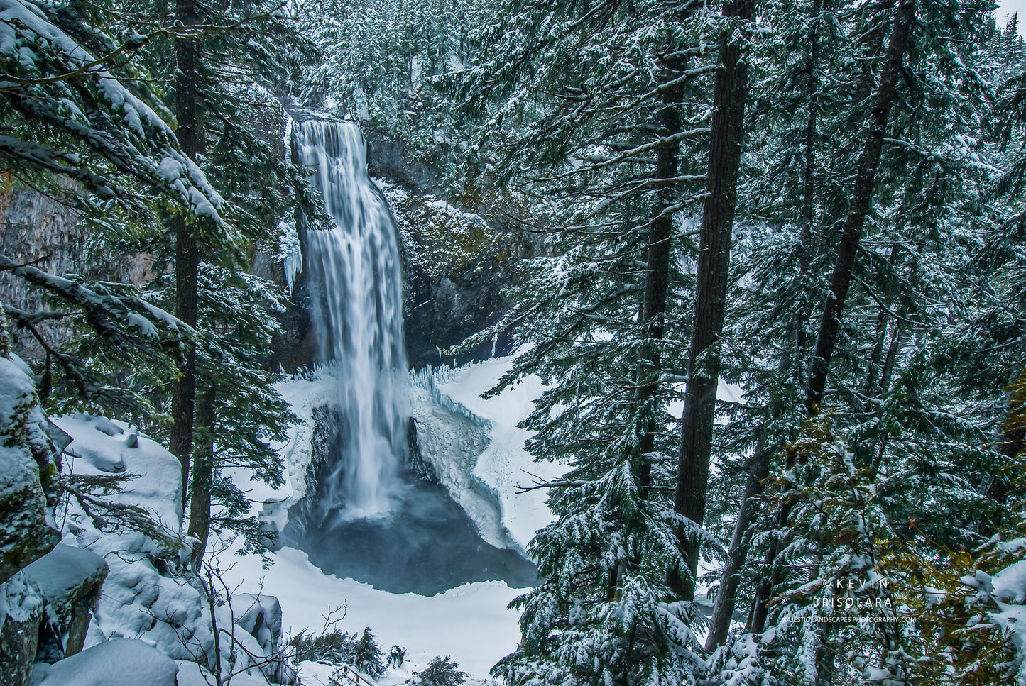 A SPRING SNOWFALL AT SALT CREEK FALLS