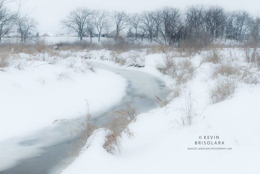 HOLIDAY GREETING CARDS 477-137  SNOW, ICE, OAK TREES, SOUTH FORK KISHWAUKEE RIVER