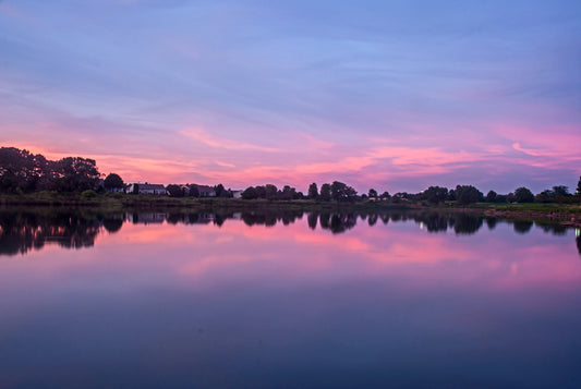 A MIRRORED SUNSET FROM THE LAKE