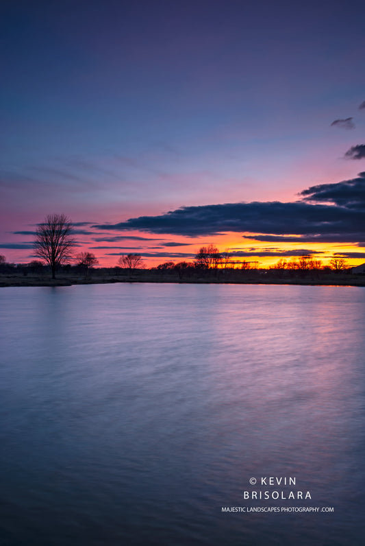 A MAGICAL AND COLORFUL SUNSET FROM THE LAKE